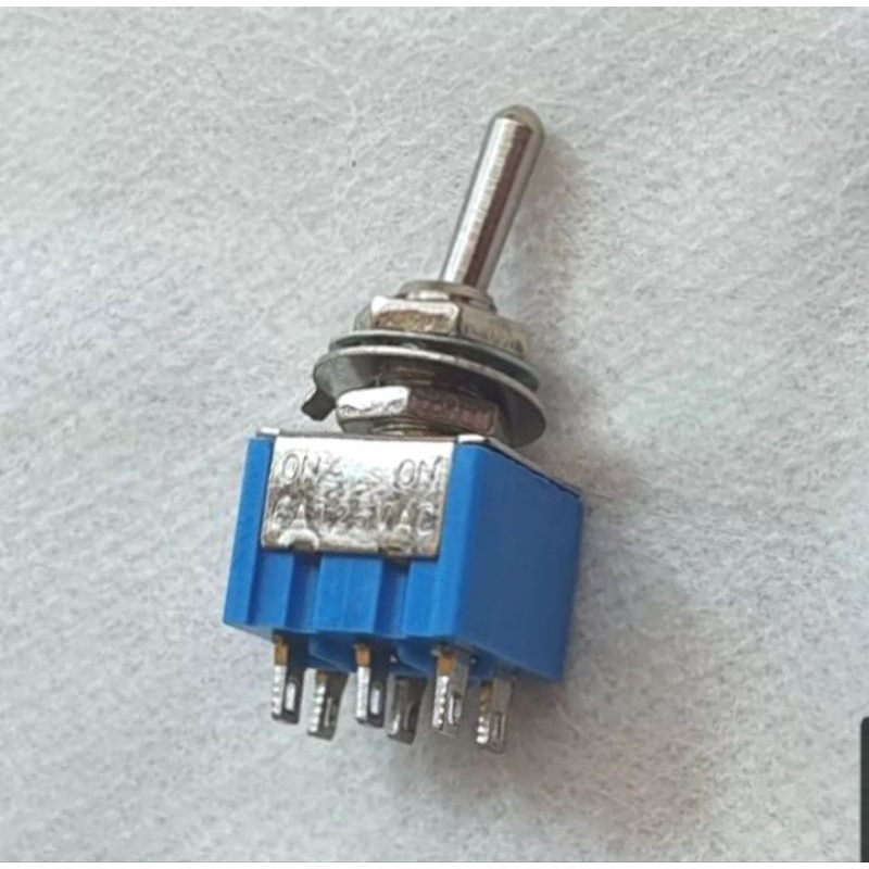 Saklar Toggel Toggle Switch Mini 6 Pin Biru