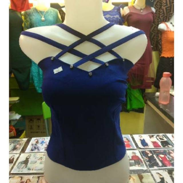 Atasan crop top sexy diamond