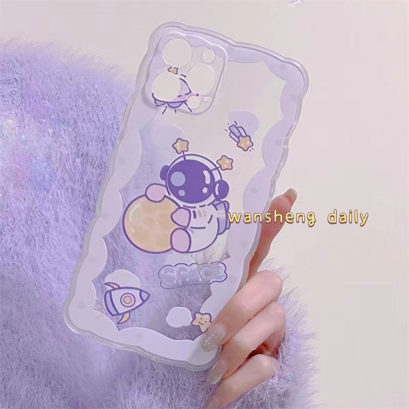 Soft Case Silikon TPU Motif Astronot Untuk Iphone 12 13 SE 6 6S 7 8 Plus X XS XR 11 Pro Max