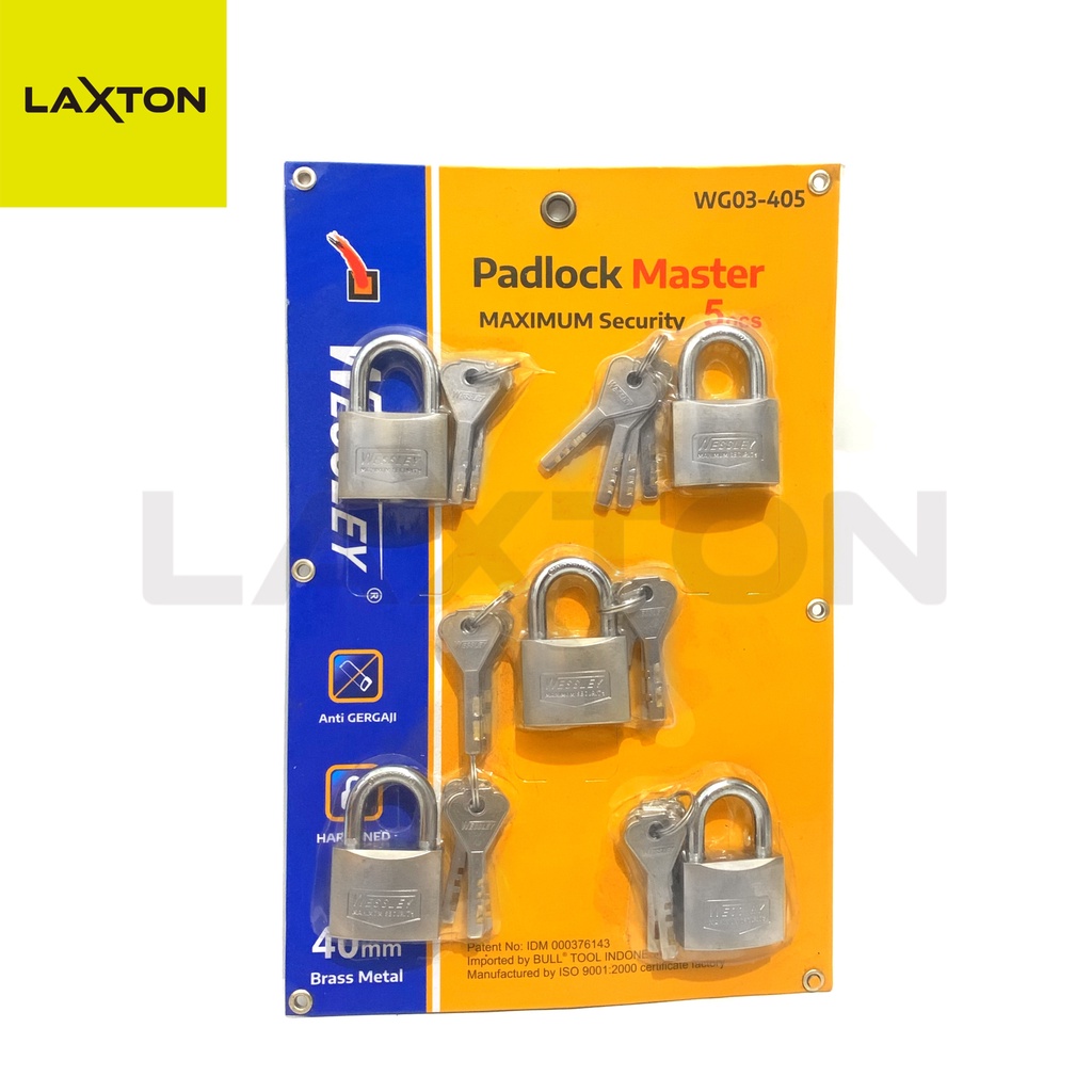 Wessley Gembok Set 5 Pcs Pintu Master Anti Potong WG03