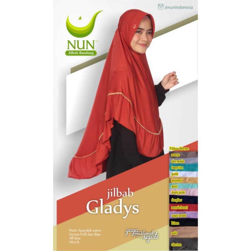 NUN JILBAB BANDUNG KERUDUNG BERGO DAILY WANITA DEWASA GLADYS