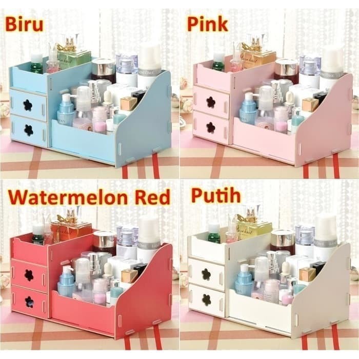 Rak Kosmetik Mini Desktop Storage cosmetic box organizer laci make up