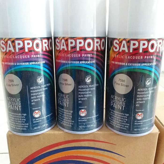 Sapporo Aerosol Sapporo 7590 Fine Silver  300 Cc Cat Spray Bukan Pilox