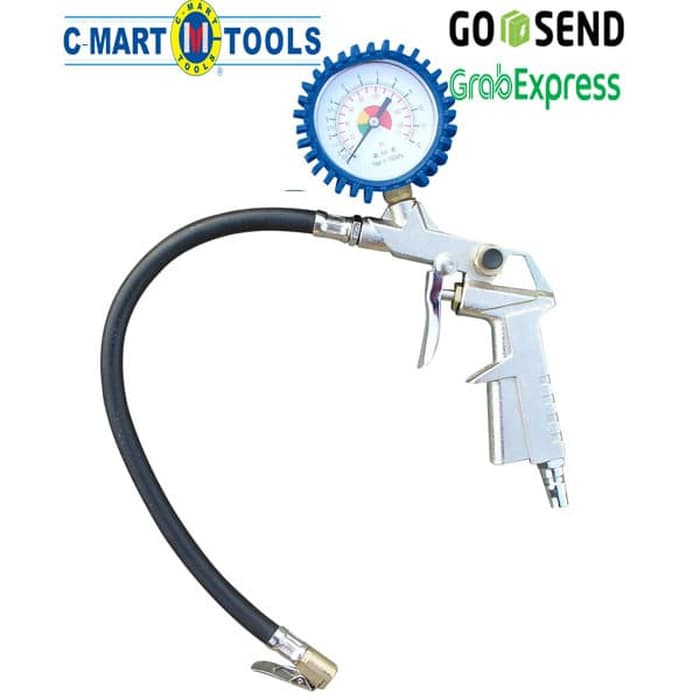Inflator and gauge kit/Alat Ukur Tekanan Ban C-Mart CS0015