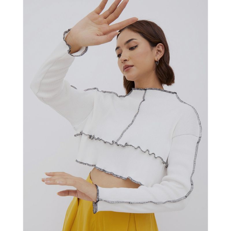 Kara Sweater Crop Top Rib