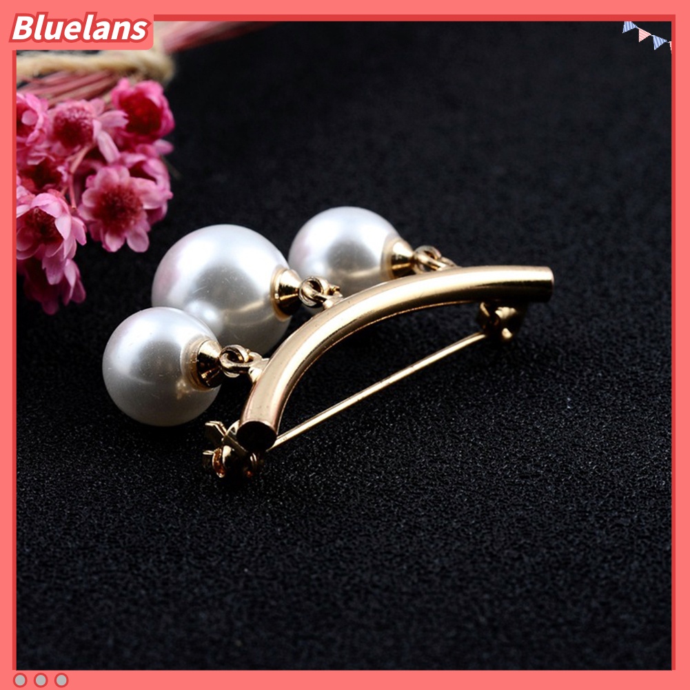 Bluelans Fashion Faux Pearl Dangle Beads Collar Lapel Brooch Pin Clothes Jewelry Decor