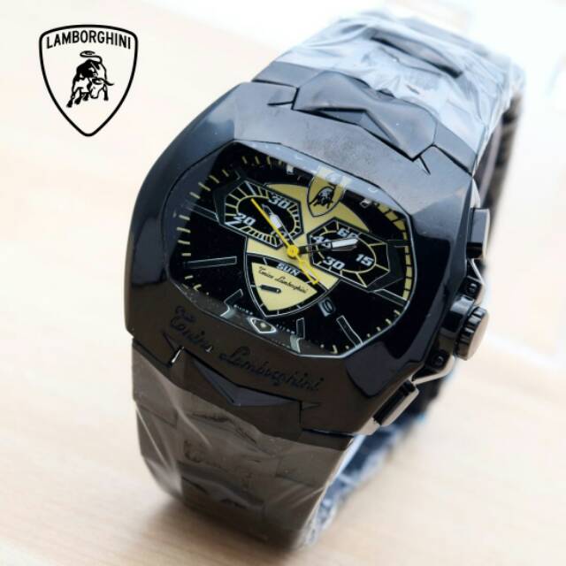 Jam Tangan Lamborghini Tonino Super Mewah - Jam Tangan Pria Lamborghini - Lamborghini Hitam Kuning