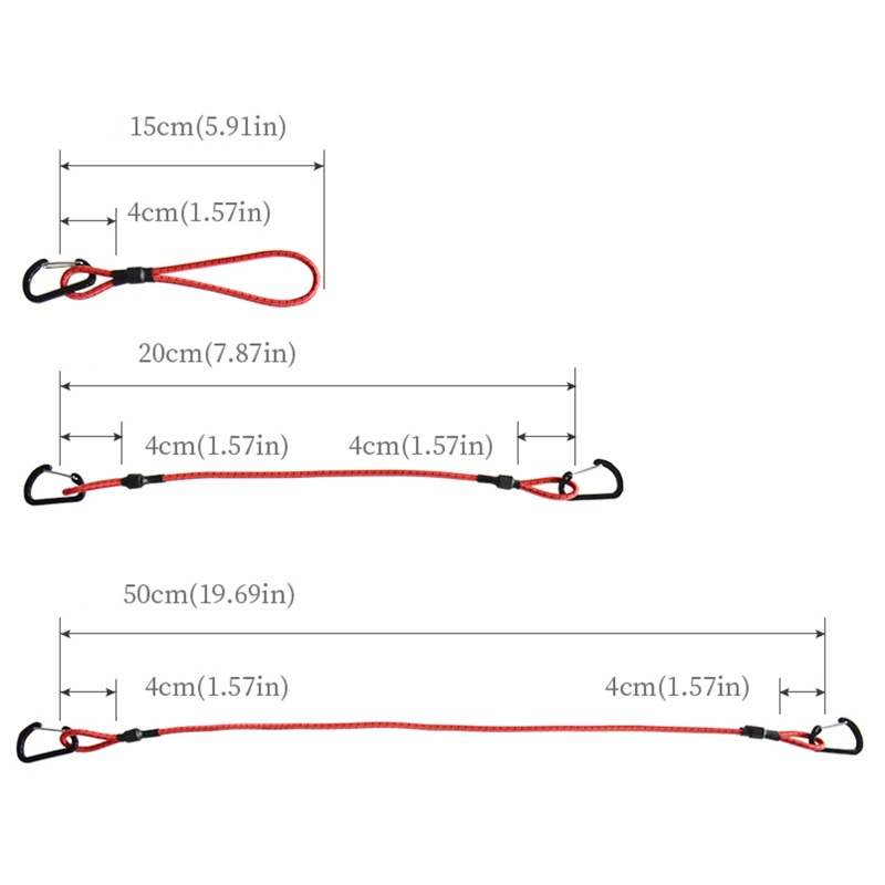 Zzz Tali Bungee Heavy Duty Dengan Klip Carabiner Untuk Outdoor