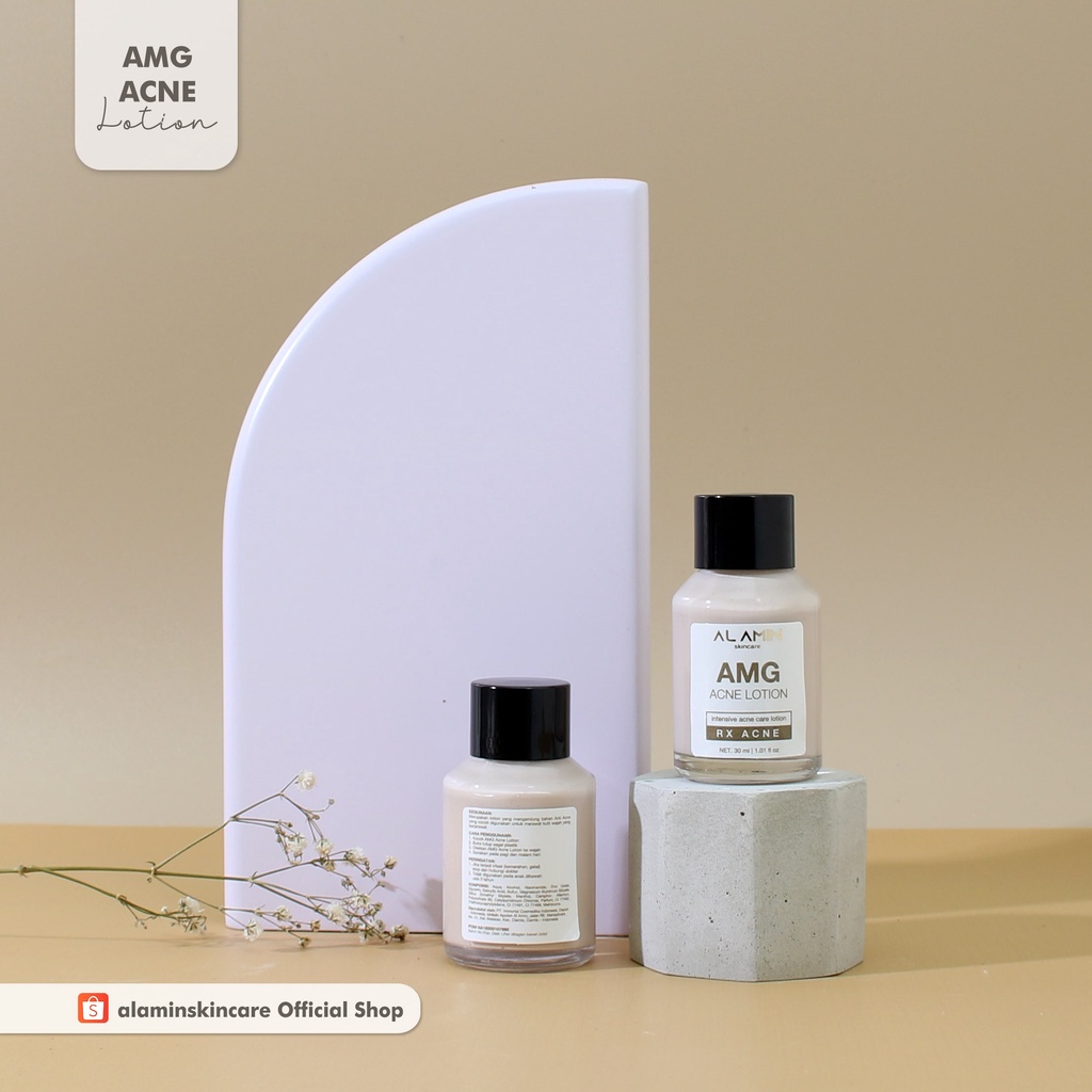 Alamin AMG ACNE LOTION | Intensive Acne Lotion/Rx Acne/Obat Totol Jerawat/Bruntusan/Komedo/Active Acne |