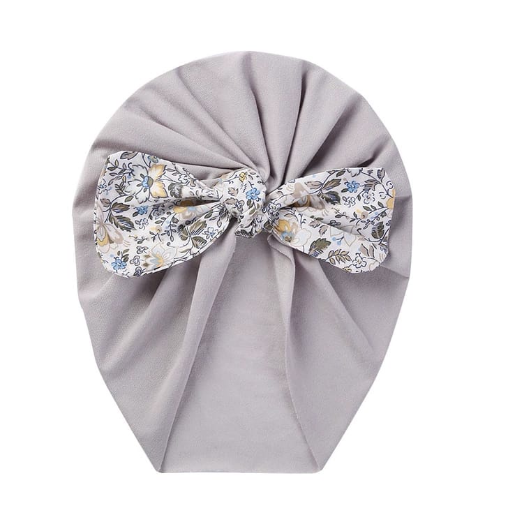 (pimenova) Turban Anak Bayi Pita Polos 0-3 tahun  Bandana Bayi Perempuan - Ciput Bayi lucu-Light Gray