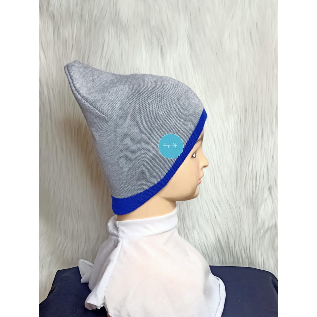 model terbaru - Kupluk Rajut Anak Strip Bawah Warna/ Beanie Hat Anak