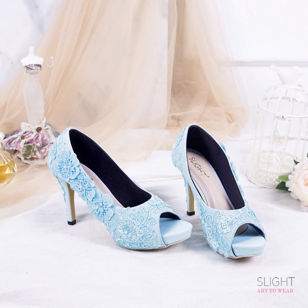 

SLIGHT Sepatu Peeptoe Cecilia Biru