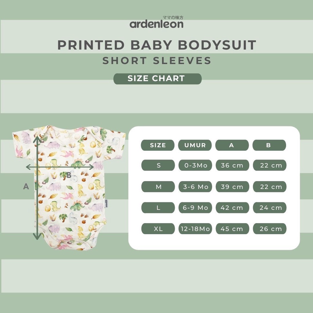 Ardenleon - Printed Bodysuit Short Sleeves