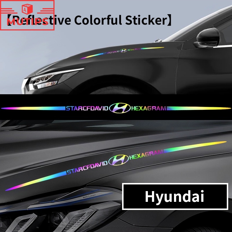 Hyundai Stiker Reflektif laser Warna-Warni Untuk Getz Accent Atoz i20 Trajet H1 i10 Kona Santa Fe