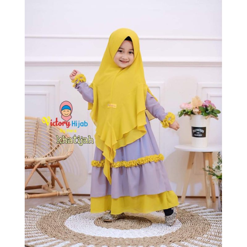 Gamis Syari anak Khadijah By Victory Fashion ORI / gamis syar'i anak ceruty babydol