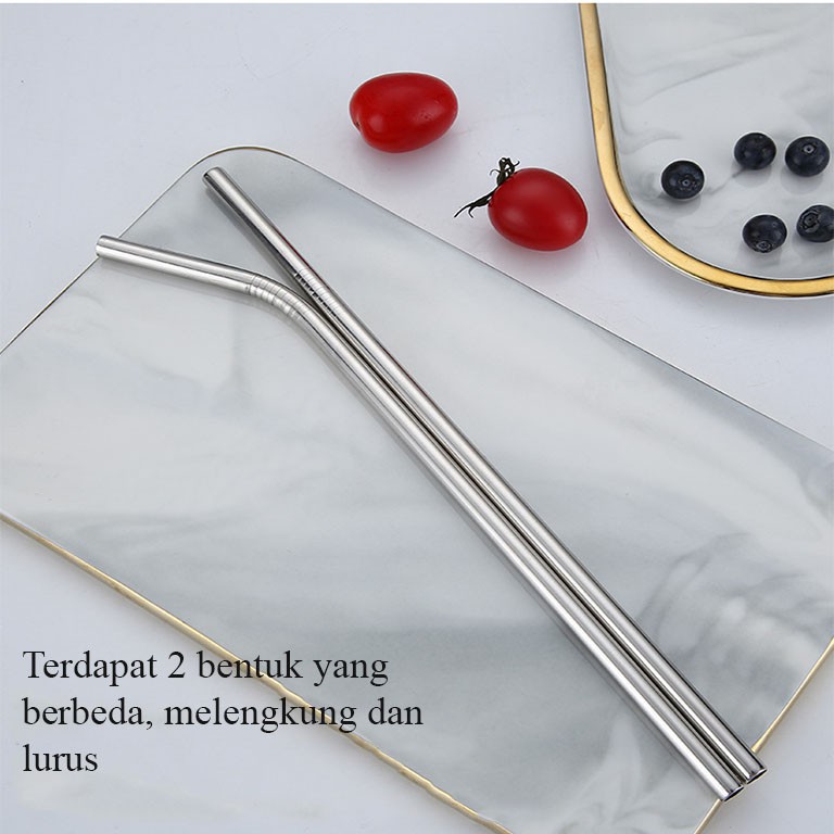 Stainless Steel Straw Set 5 Good Quality / Sedotan Stainless Steel