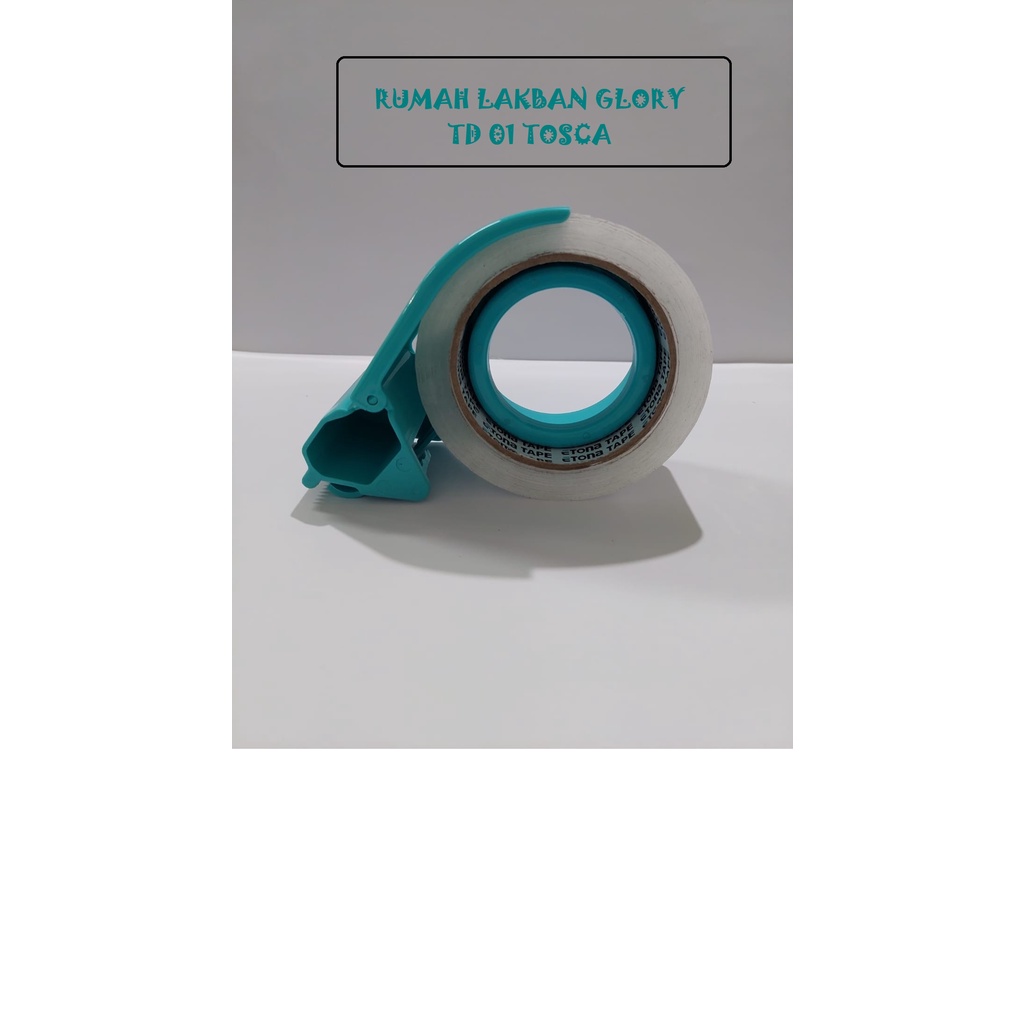 Tape Dispenser/Rumah lakban 2 inch HIJAU TOSCA, Pemotong lakban GLORY  TD01 up to 3&quot;