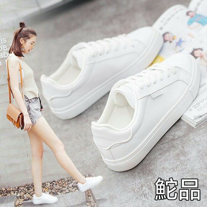 Sepatu murah sepatu wanita kets putih full sneakers remaja kekinian - Putih, 37