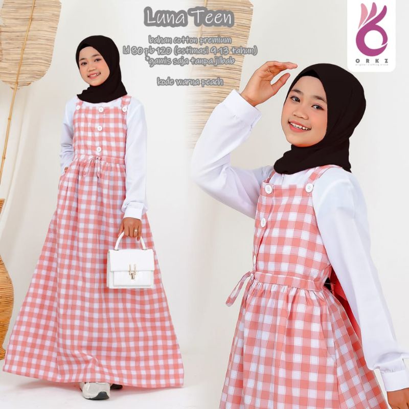 Luna Teen By ORIKENZO | Gamis Remaja | Gamis Kids | Overall Teen Set | Gamis Anak Perempuan