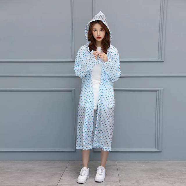 Jas Hujan Polkadot Tebal Dewasa Jas Hujan Motif Raincoat Rain Coat PVC Lebih Tebal