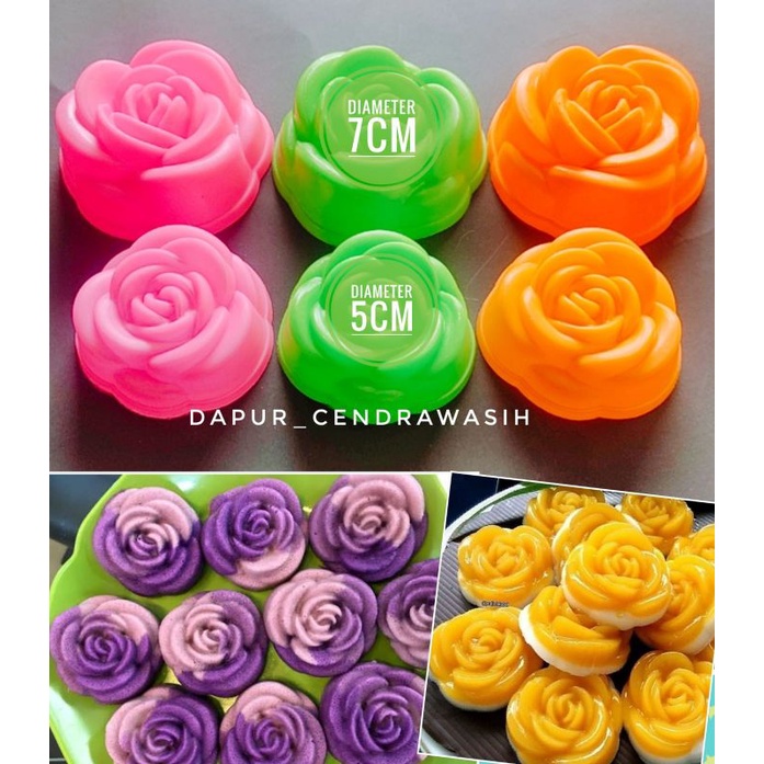 Cetakan Puding Putu Ayu Bunga Mawar Kecil Plastik