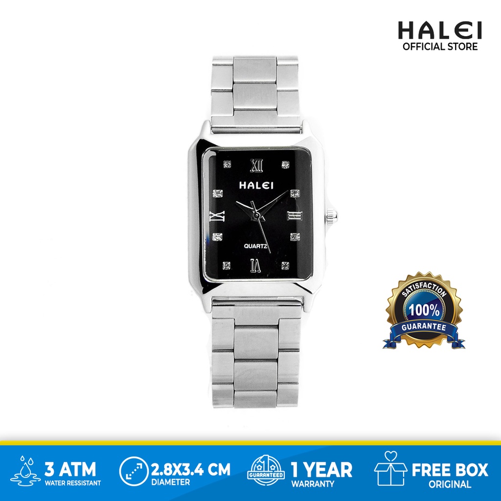 Halei watch Official Store Garansi Resmi Jam Tangan Wanita Halei 411 Elegant Permata Romawi Original