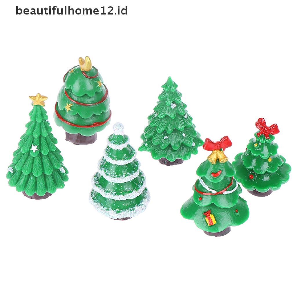 (Beautifulhome12.Id) Miniatur Pohon Natal Bahan Resin Untuk Dekorasi Taman