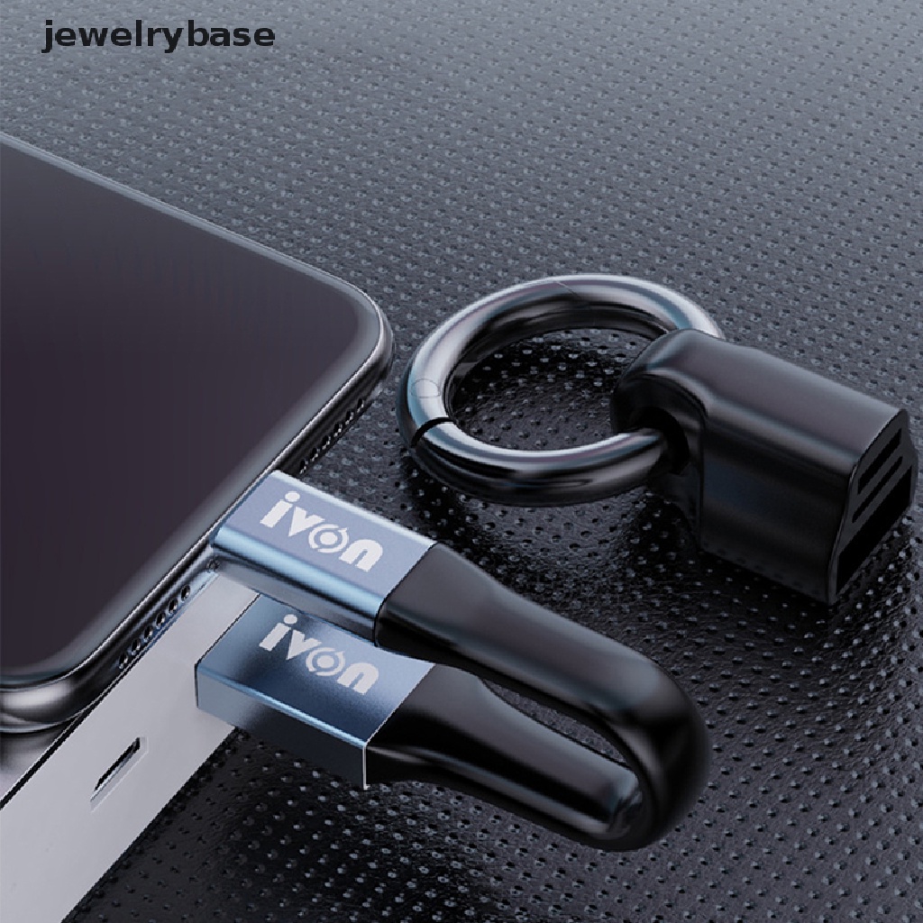 (jewelrybase) Kabel Data / Charger Micro USB / Type C Mini Portable Dengan Gantungan Kunci