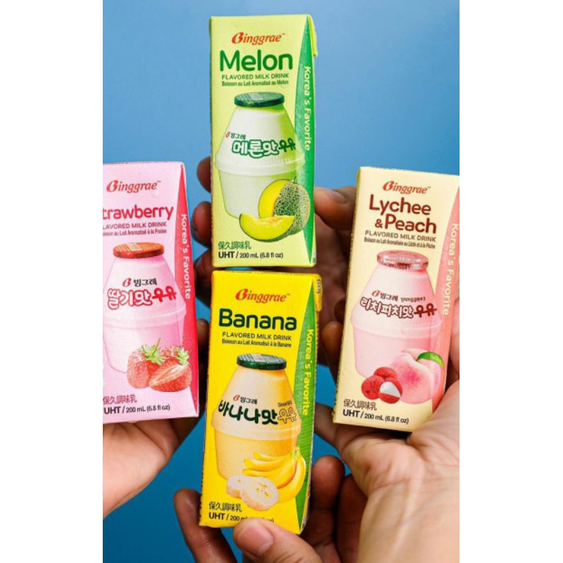 

READY STOCK Binggrae Banana /Strawberry/Melon/Lychee&Peach Korea Flavoured Milk /Susu Korea