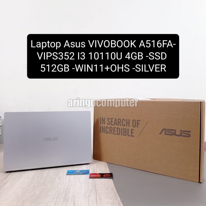 Laptop Asus VIVOBOOK A516FA-VIPS352 I3 10110U 4GB -SSD 512GB -WIN11+OHS -SILVER