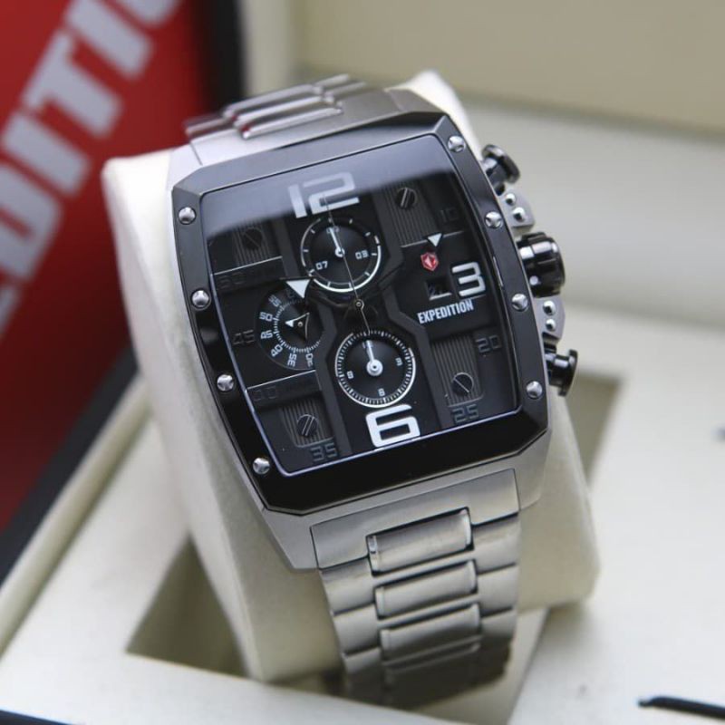 Jam Tangan Expedition E6636 M Silver / Black Original