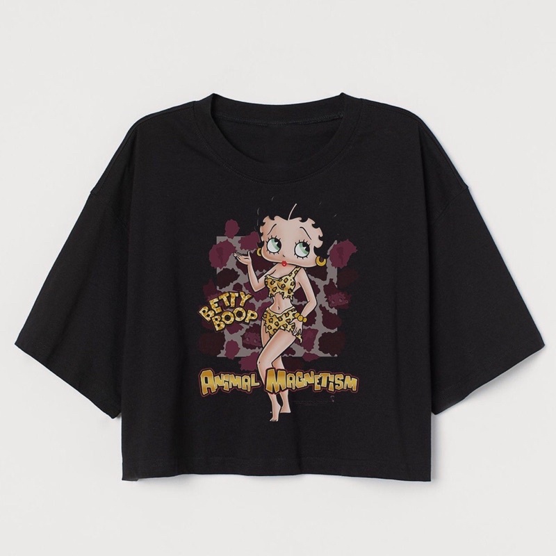 CROP TEE BETTY BOOP | KAOS CROP TOP BETTY BOOP VINTAGE | CROP TEE BETTY BOOP OVERSIZE VINTAGE