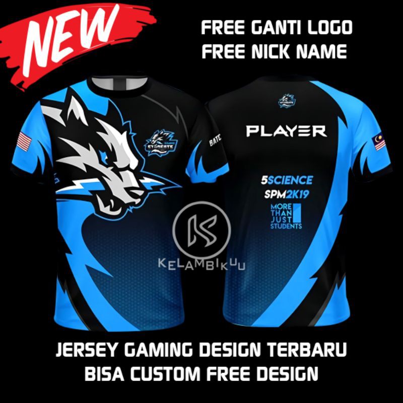 JERSEY GAMING CUSTOM TERBARU/BAJU KAOS GAMERS/JERSEY FF/BAJU ANAK MURAH/BAJU JERSEY GAME TERMURAH