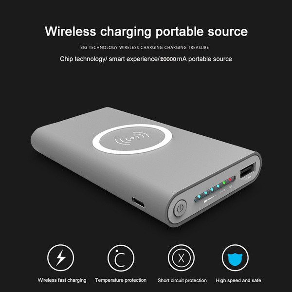 Qi Wireless Powerbank Fast Charging 20000mAh