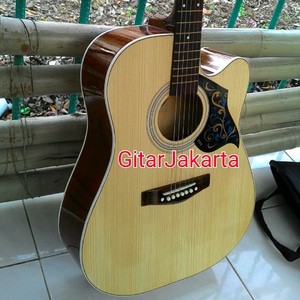 Gitar Akustik Merk Yamaha Warna Natural Sunkay Jumbo Buat Pemula Murah Jakarta