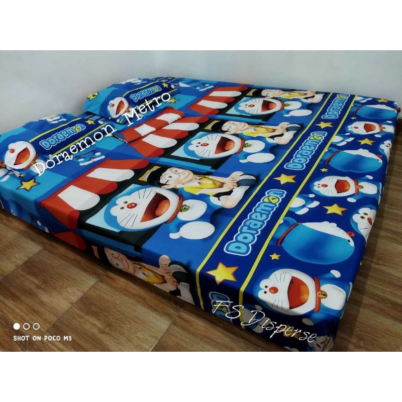 Sprei homemade doraemon Sunset flower Bt21 Lv latte