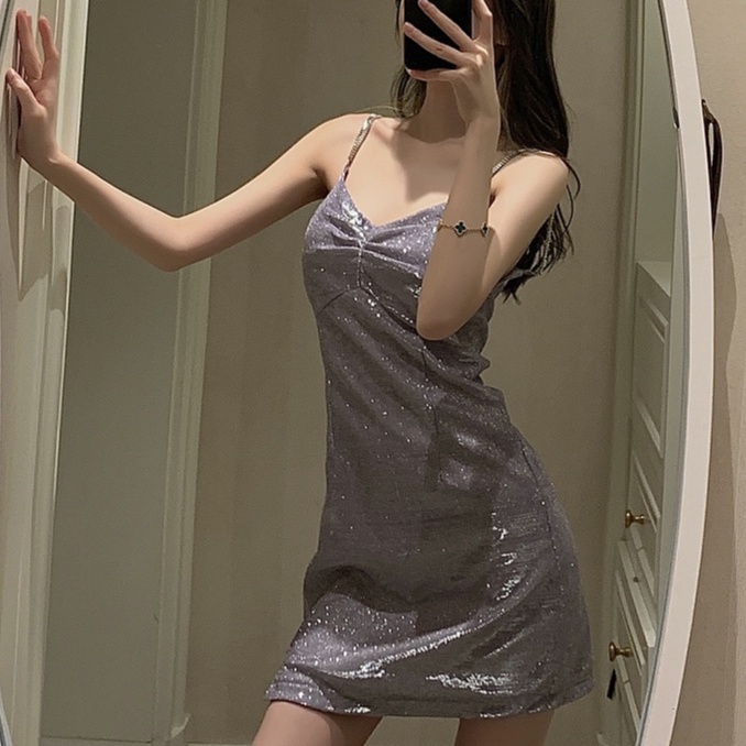 【Moon Blush】Party Queen✨Korean Sexy Blink Mini Dress 2373 (S/M/L)