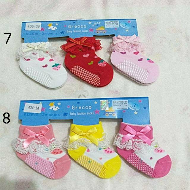 Kaus kaki anti slip renda baby girl