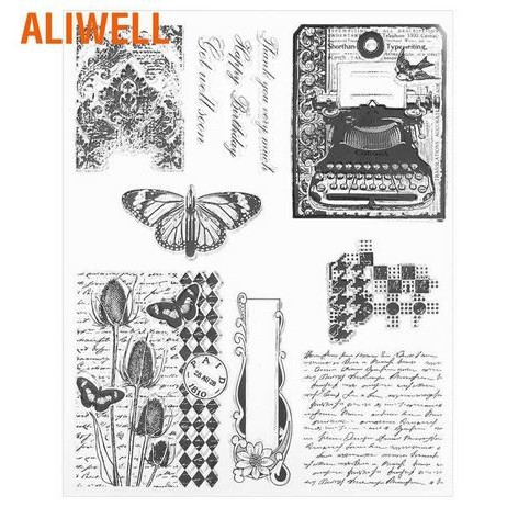 ALIWELL Clear Stamp - 8 IN 1 Vintage Background Style