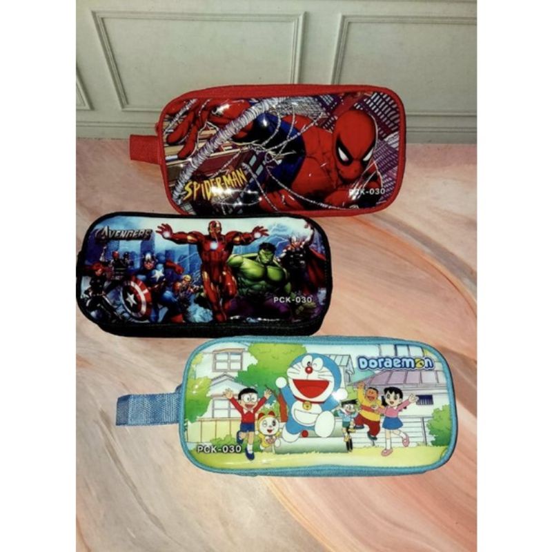 Kotak Pensil KAIN/PENCIL CASE PVC/tempat pensil-Mix cowo-030