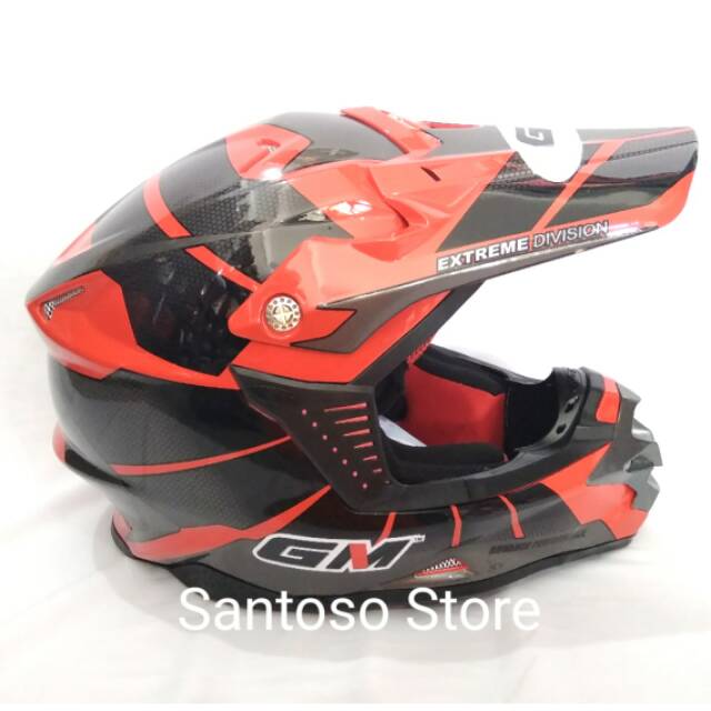 Helm Trail GM Super Cross Octar Merah Red Silver
