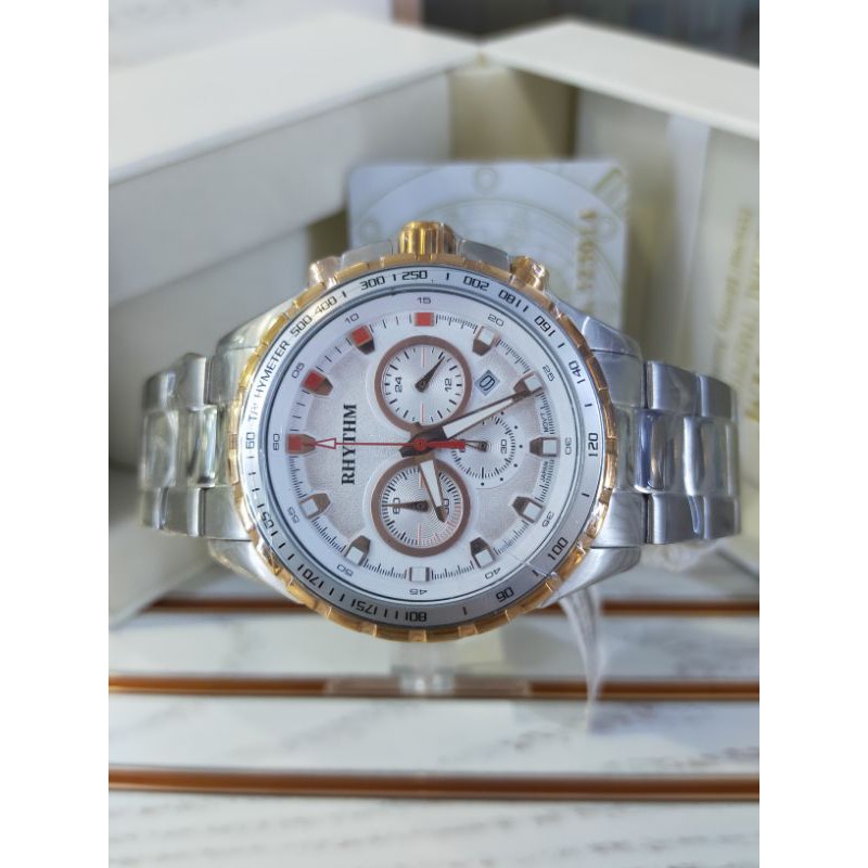 ( ORIGINAL ) Rhythm S1411S Jam Tangan Stainless Steel / S 1411 S
