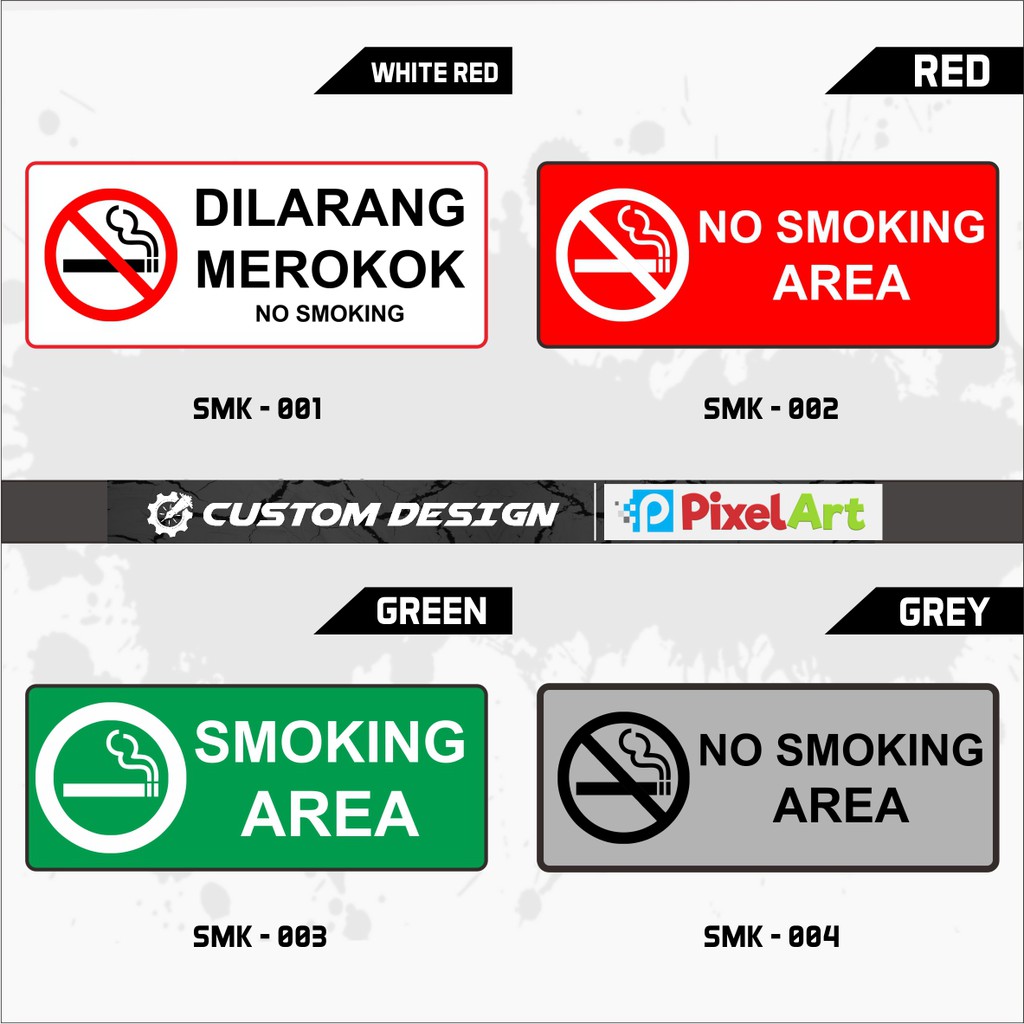 

STICKER NO SMOKING AREA STIKER DILARANG MEROKOK BISA CUSTOM WARNA DAN MODEL SUDAH PAKE ANTI GORES