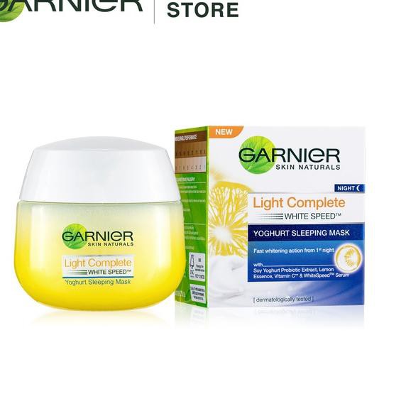 ~BiG PROMO Garnier Light Complete White Speed Sleeping Mask Skin Care - 50ml Krim Malam Untuk Kulit