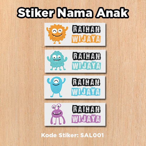 

Stiker Nama Anak Waterproof Alien Orange