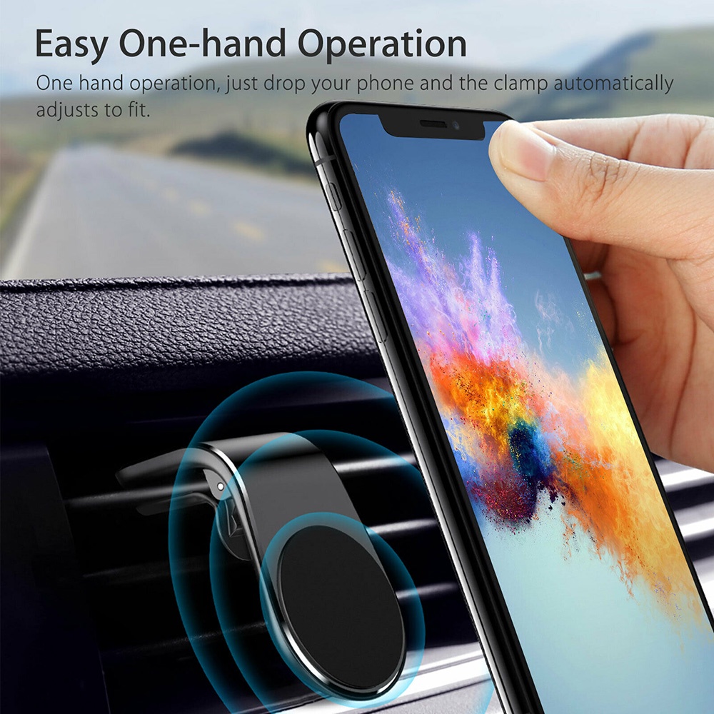 Car Holder Smartphone Air Vent Magnetic - F3 - Black