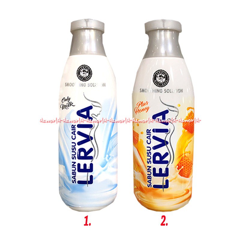 Lervia Sabun Susu Cair 250ml Only Milk Plus Honey Liquid Soap Lerfia Botol