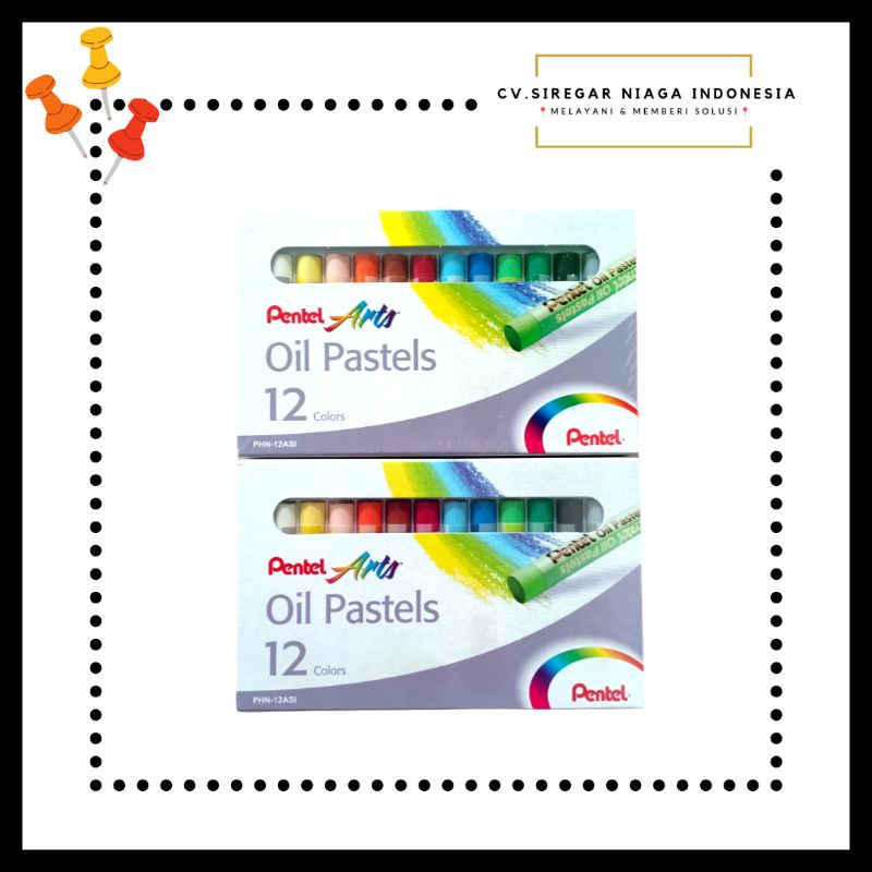 

Krayon / Crayon Arts Oil Pastel PHN-12 1 Set Isi 12 Warna Pentel ORI Murah Berkualitas