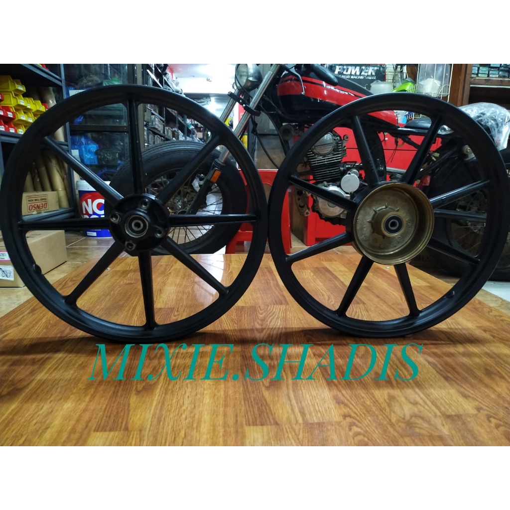 Velg Bintang Motor Merk Rossy Tipe Zigen Swan Ukuran 140/160 Ring 17 Motor Jupiter MX Warna Hitam Ve