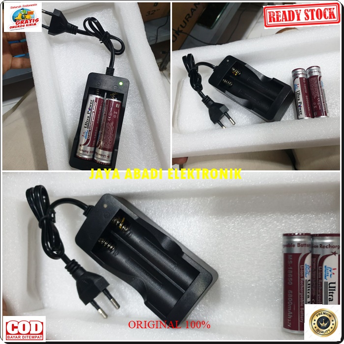 G411 SET ADAPTOR 2 PORT DAN SEPASANG BATERAI 18650 3.7 V VAPE VAPOR POWERBANK TRAVEL BATRE DUAL DUA MULTI DC AC WAT WATT W USB LISTRIK SETRUM CASAN VOLT CHARGER SOCKET UNIVERSAL HEMAT INDIKATOR STABILIZER VOLT LEBIH PRAKTIS DAN HEMAT BIAYA